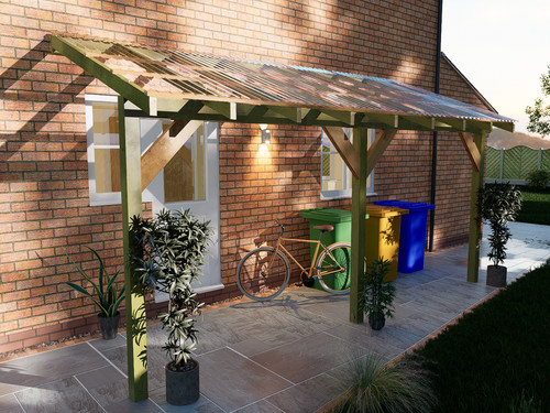 Wooden lean veranda shelter - lean,