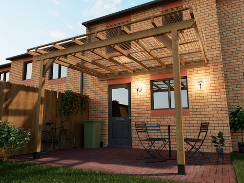 Wooden lean pergola canopy - to,