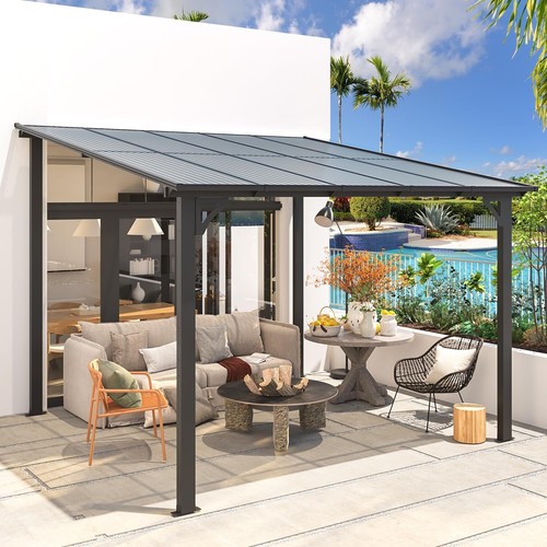 Aluminium lean gazebo - aluminium,