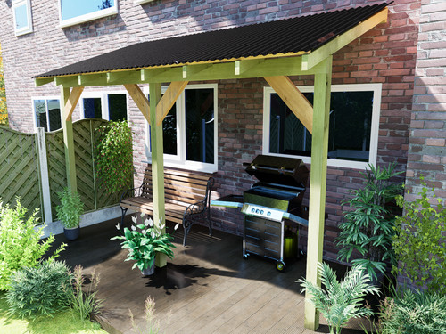 Wooden lean gazebo - gazebo, |