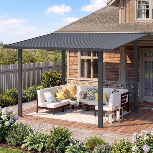 4x3 metal lean to gazebo - lean-to,